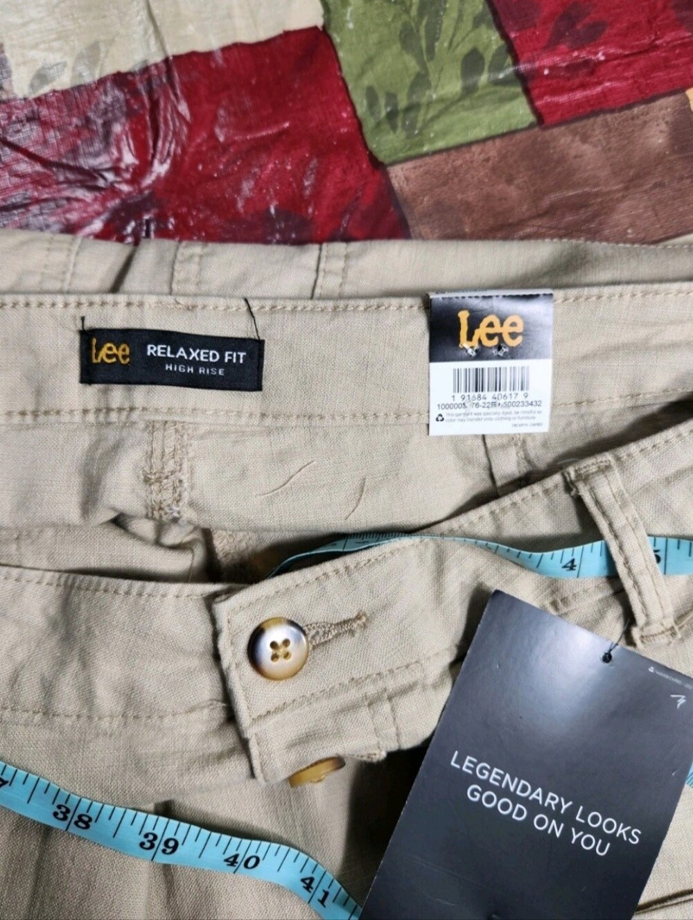 Lee Women's Size 16 M Relaxed Fit Shorts oxford tan  High Rise Button Fly 02 - Picture 5 of 6